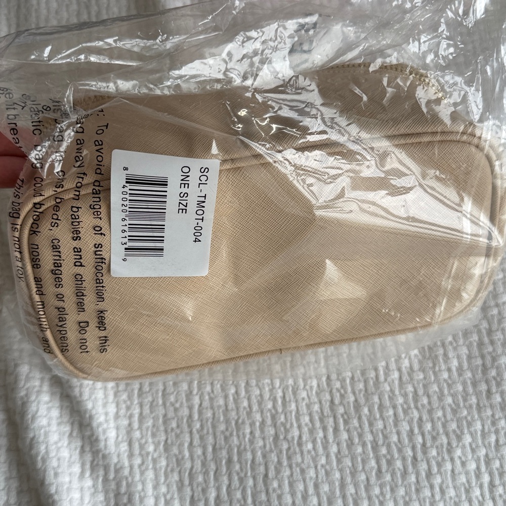 Stoney Clover Lane Vegan Leather Open Top Mirror Pouch in Tan / Sand - Picture 4 of 5